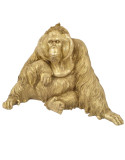 Sculpture Orang-Outan assis dorée 54 cm