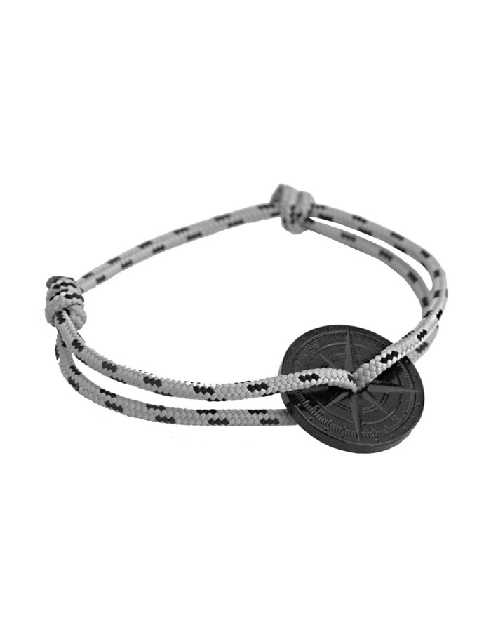 Le Grésil bracelet gris et noir, pièce noire asphalte