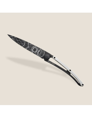 Deejo 37g, Couteau pliant Orlinski Kong Titane noir & Or blanc Edition Limitée