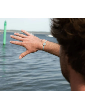Le Vent à la française : Goyave, bracelet solaire corde bleu turquoise