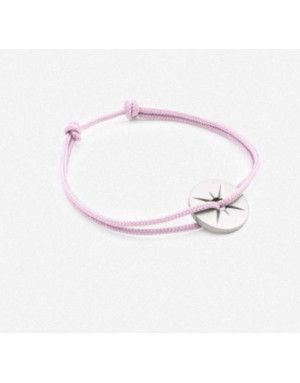 Le Vent à la française : Litchi, bracelet solaire corde rose