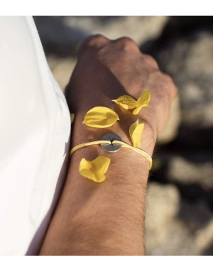 Le Vent à la française : Ananas, bracelet solaire corde jaune