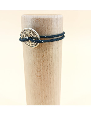 Le Vent à la française : Antique marin bracelet plaque argent , bleu