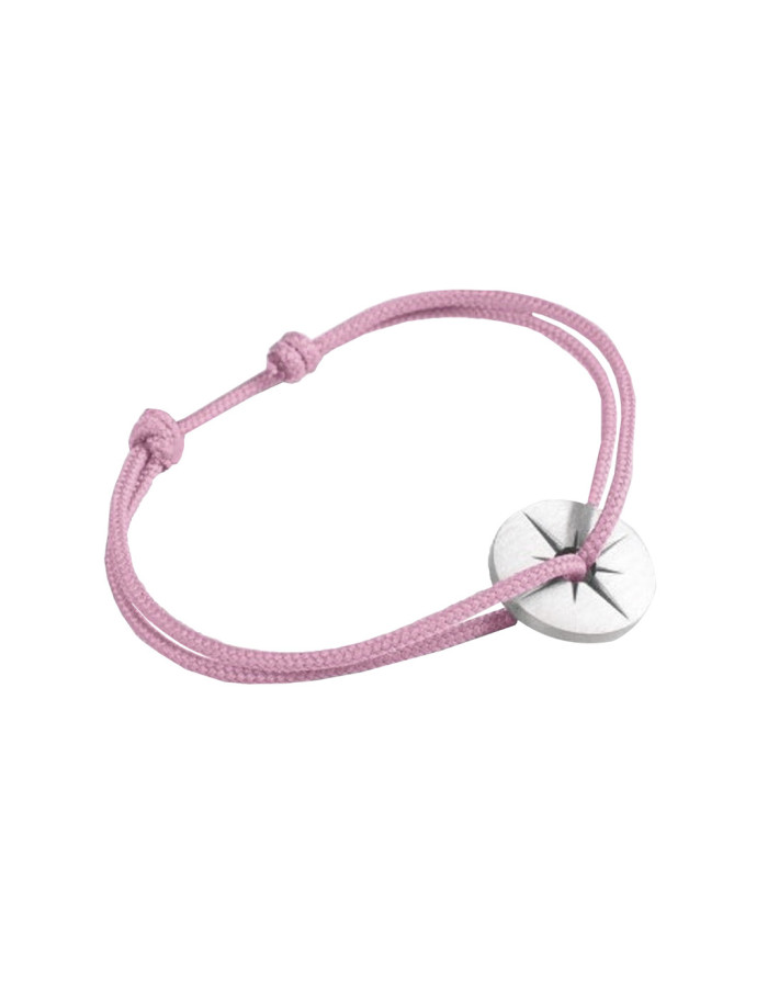 Le Vent à la française : Litchi, bracelet solaire corde rose