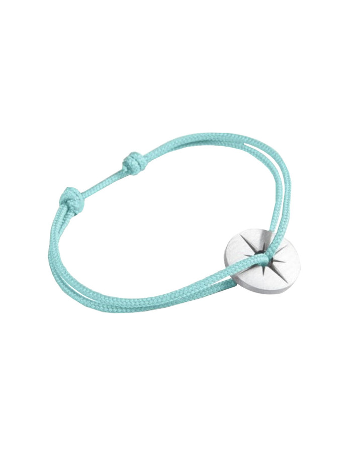 Le Vent à la française : Goyave, bracelet solaire corde bleu turquoise