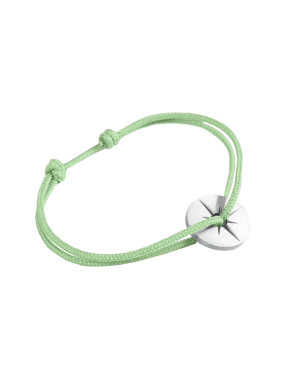 Le Vent à la française : Pommier, bracelet solaire corde vert d'eau