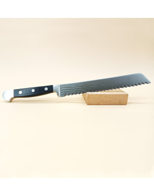 Güde : Alpha Black, Couteau à pain 21 cm à bord dentelé, forgé à double mitre