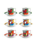 Romero Britto, Set 6 tasses Espresso assorties (Pomme, Coeur, Fleur)