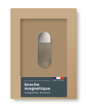 Broche magnétique, Forme Oblongue argentée