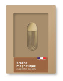 Broche magnétique, Forme Oblongue dorée