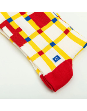 Sock affairs : Chaussettes d'après « Boogie-Woogie » de Piet Mondrian