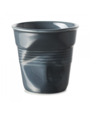  Revol : Gobelet Froissé Graphite - Tasse café 8 cl Porcelaine