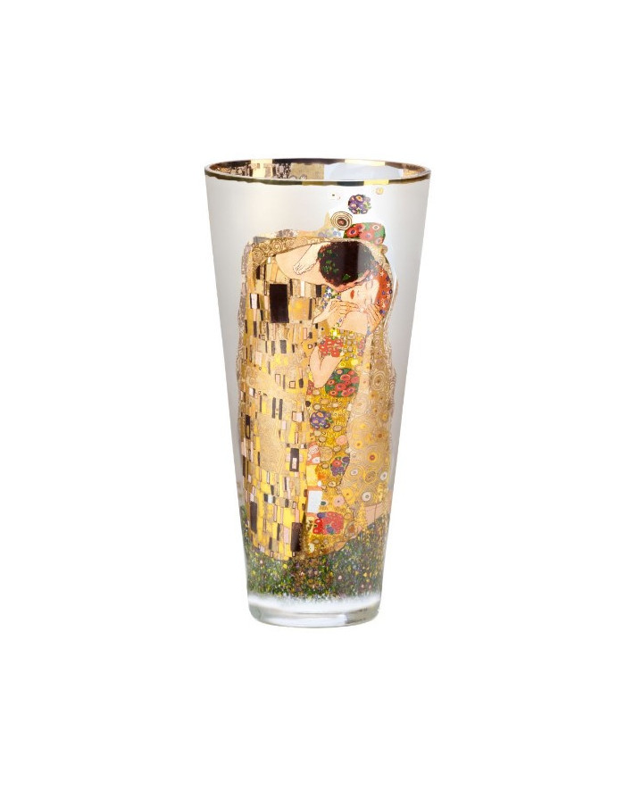 Goebel : Vase en verre émaillé, Le Baiser de Klimt, 30 Cm
