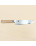 Shun Classic White, Couteau de chef japonais 20 cm, lame damassée