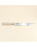 Shun Classic White, Couteau à trancher 23 cm, lame damassée