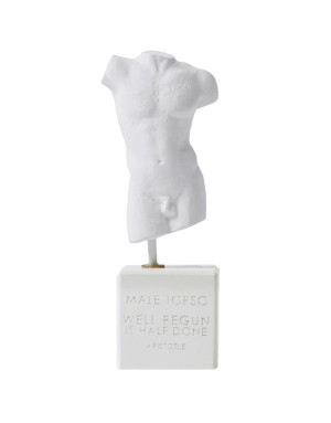 Sculpture torse d'homme 16 cm blanc