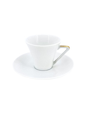 Seychelles Blanc Filet Or tasse café 10 cl avec sous-tasse