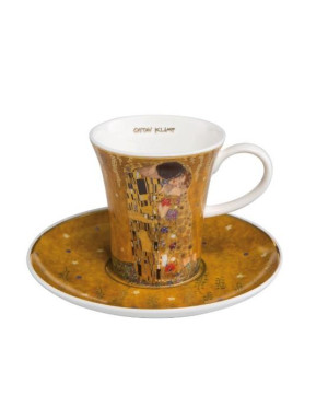 Goebel : Tasse évasée + soucoupe, Le Baiser de Klimt