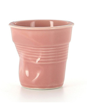  Revol : Gobelet Froissé rose - Tasse espresso 8 cl Porcelaine