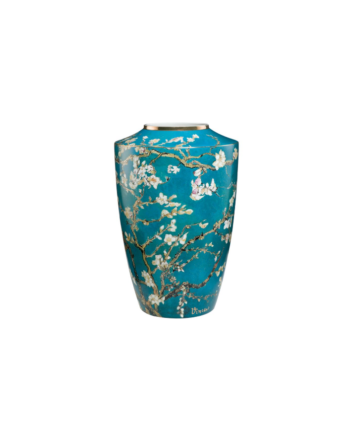 Goebel : Vase bleu Amandier en fleurs de Van Gogh, 24 cm 