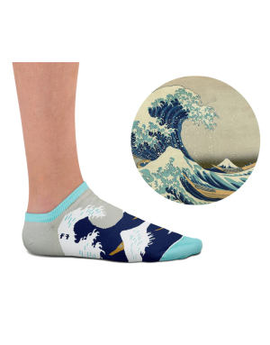 Sock Affairs : Socquettes d'après l'oeuvre La grande vague d'Hokusai 