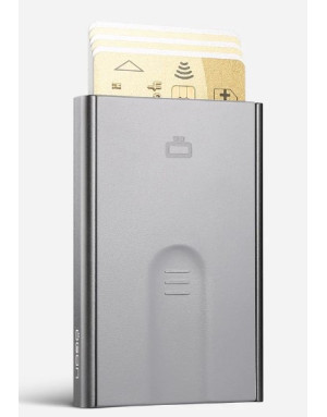 Ögon Design : Slider Gris, porte-cartes en aluminium 6 cartes