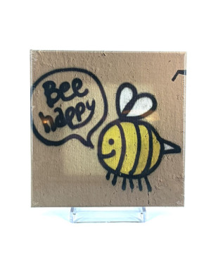 Eicie : Bee Happy Tableau 20x20 Cm