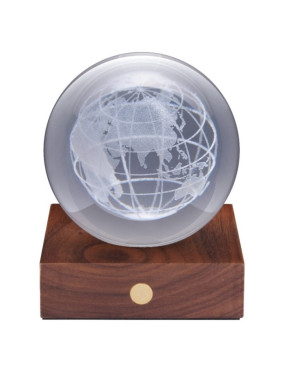 Gingko Design : Amber Crystal Light, Boule lumineuse globe terrestre
