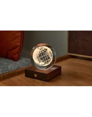 Gingko Design : Amber Crystal Light, Boule lumineuse globe terrestre