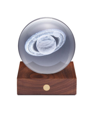 Gingko : Amber Crystal Light, Boule lumineuse Saturne