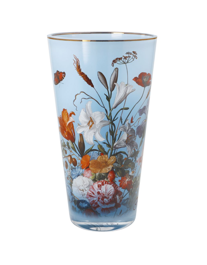 Goebel : Vase en verre, Fleurs d'été par De Heem 20 cm 