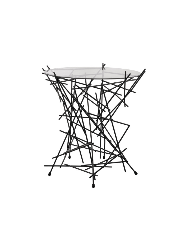 Blow up , petite table , acier et plateau de verre , design F.Campana