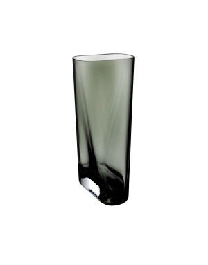 Glass : Inca, Vase géométrique en verre fumé teinté masse 35cm