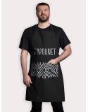 Papounet , Tablier cuisine noir 100% coton