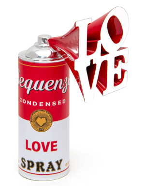 Sequenze : Love Spray, Sculpture bombe de peinture 22 cm rouge