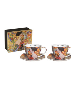 Socadis : Coffret 2 tasses à thé La dame à l'éventail  de Klimt