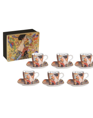 Socadis : Coffret 6 Tasses à café La dame à l'éventail  de Klimt