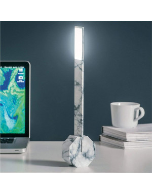 Gingko : Octagon One Lampe de bureau sans fil, Marbre blanc