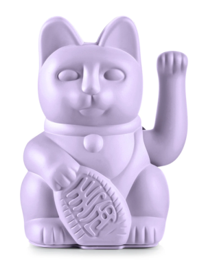Maneki Neko -  Lucky Cat Lilas chat porte-bonheur japonais