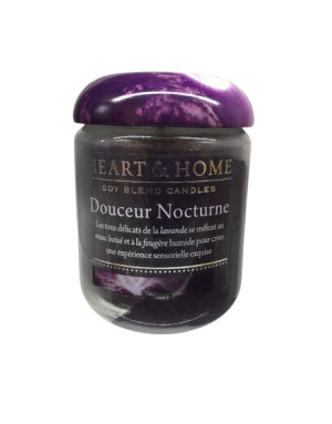 Heart and Home :  Bougie cire de soja parfumée Douceur Nocturne