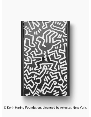 Ogon : Slider, porte cartes aluminium Keith Haring Noir et Blanc