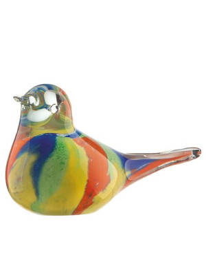 Gilde : Colore, figurine oiseau en verre, 7 cm