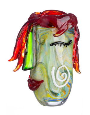 Gilde : Curly, Vase visage en verre 29.5cm