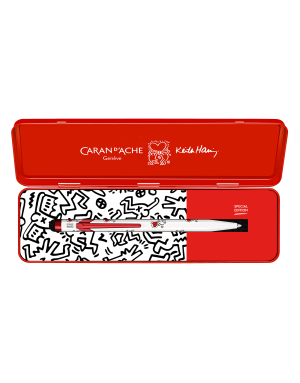 Caran D'Ache : Keith Haring, Stylo Bille blanc